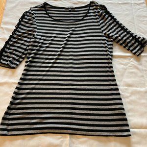 Black and Grey Cable & Gauge blouse